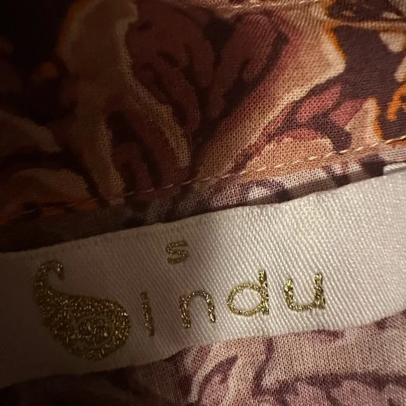 Bohemian Long Sleeve Dress in Brown Paisley size S - Picture 6 of 6